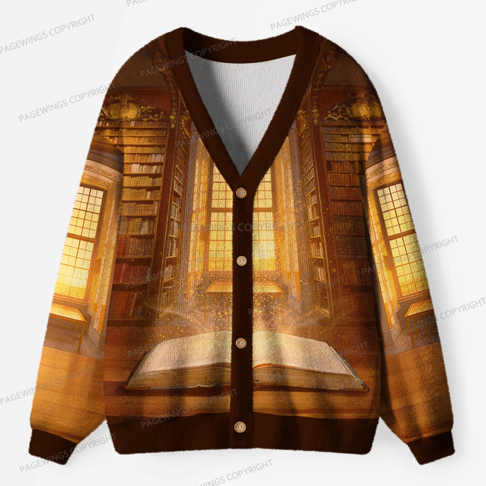 Pagewings Library Unisex Ugly Cardigan Sweaters