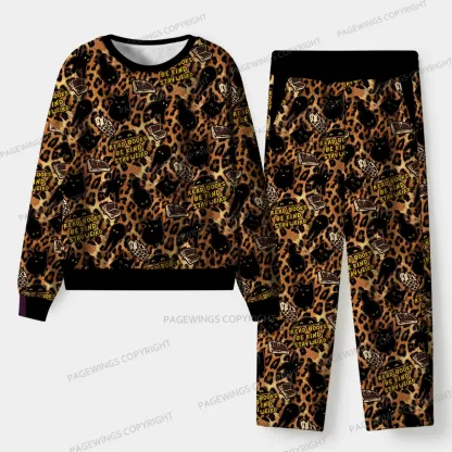 Pagewings Read Books Be Kind Stay Weird Unisex Flannel Pajama Set