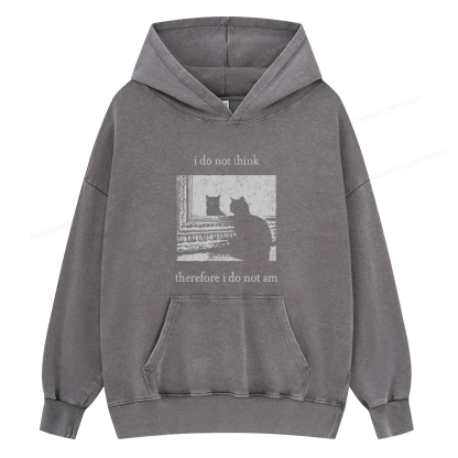 Pagewings I Do Not Think Therefore I Do Not Am Unisex Washed Hoodie