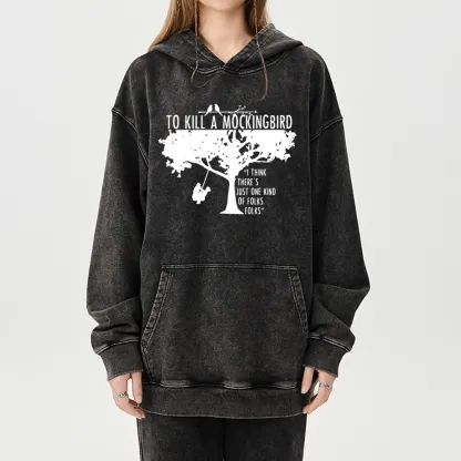 Pagewings To Kill a Mockingbird Unisex Washed Hoodie