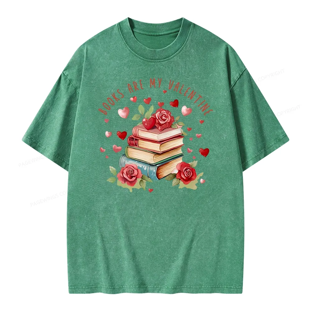 Pagewing Books Are My Valentine Unisex Washed T-shirt