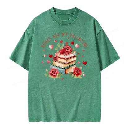 Pagewing Books Are My Valentine Unisex Washed T-shirt