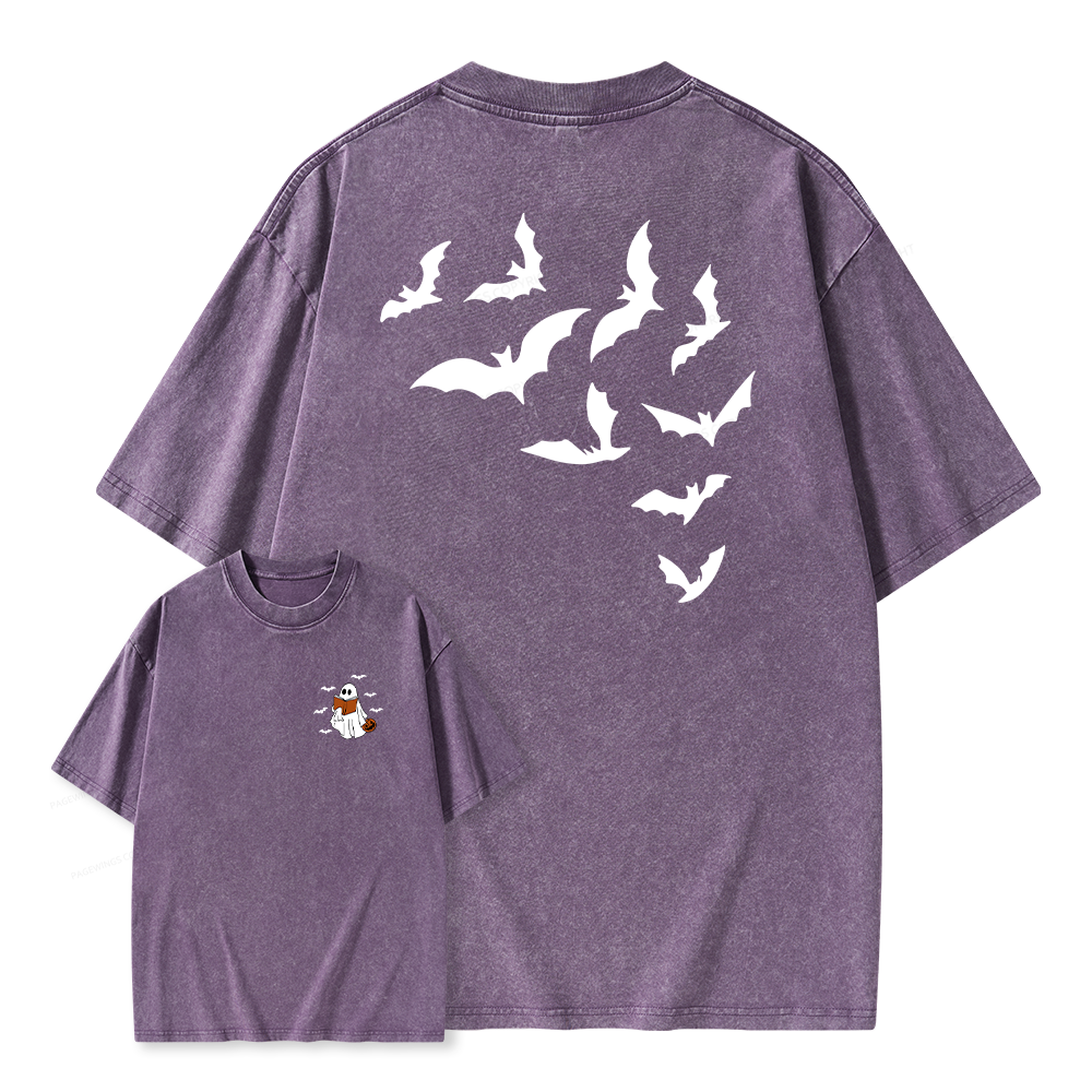 Pagewings Book Lover Halloween Unisex Washed T-shirt