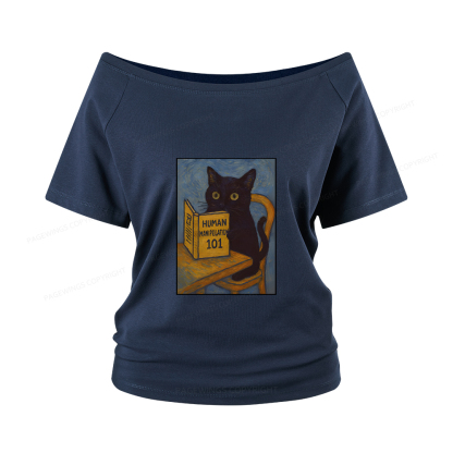 Pagewings Funny Cat Women Off Shoulder T-shirts