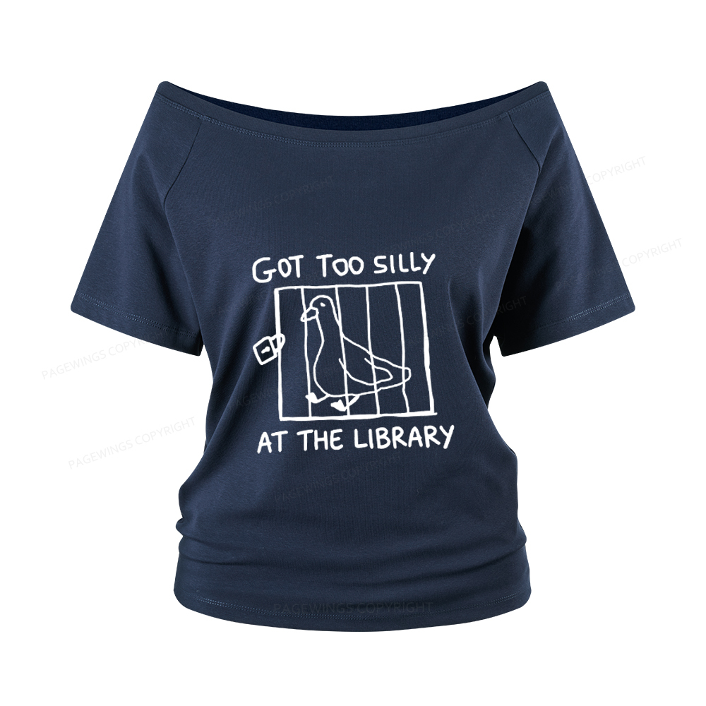 Pagewings Got Too Silly At The Library Women Off Shoulder T-shirts