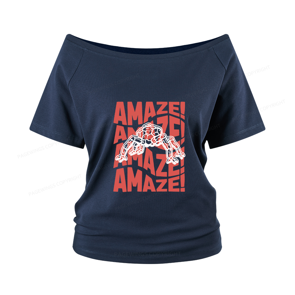 Pagewings Amaze Space Women Off Shoulder T-shirts