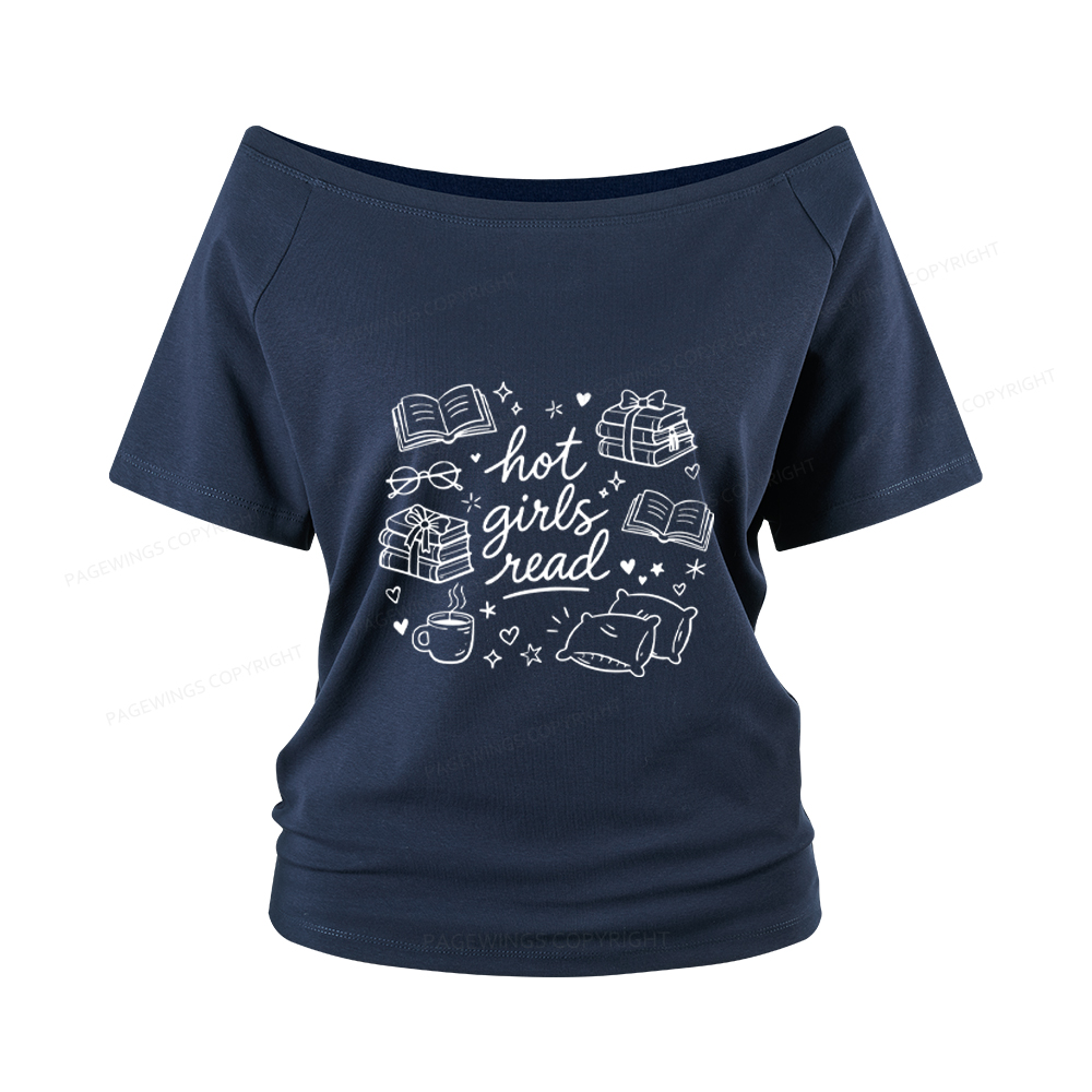 Pagewings Hot Girls Read Women Off Shoulder T-shirts
