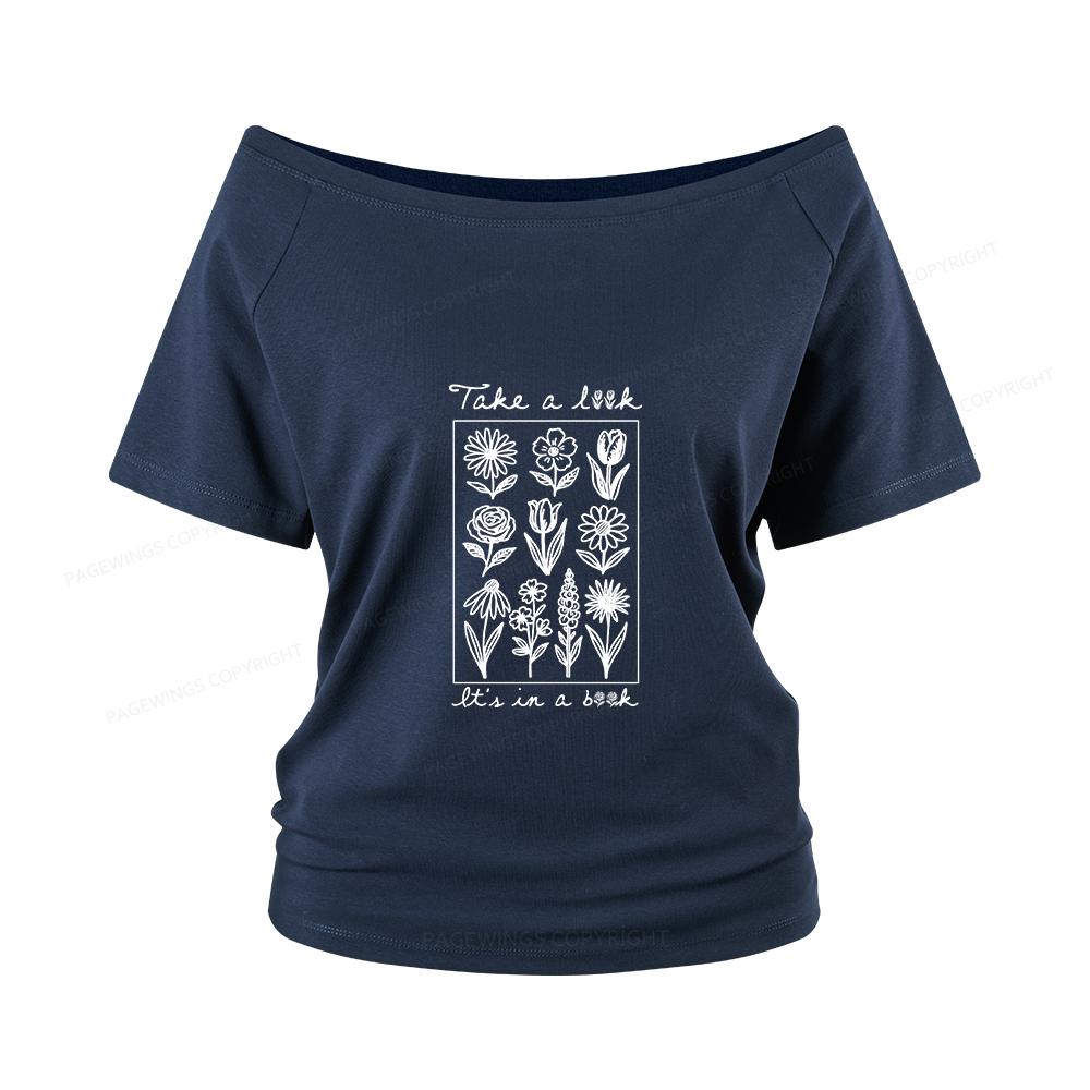 Pagewings Take A Look It’s In A Book Women Off Shoulder T-shirts