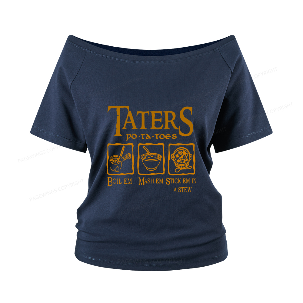 Pagewings Taters PoTaToes Women Off Shoulder T-shirts