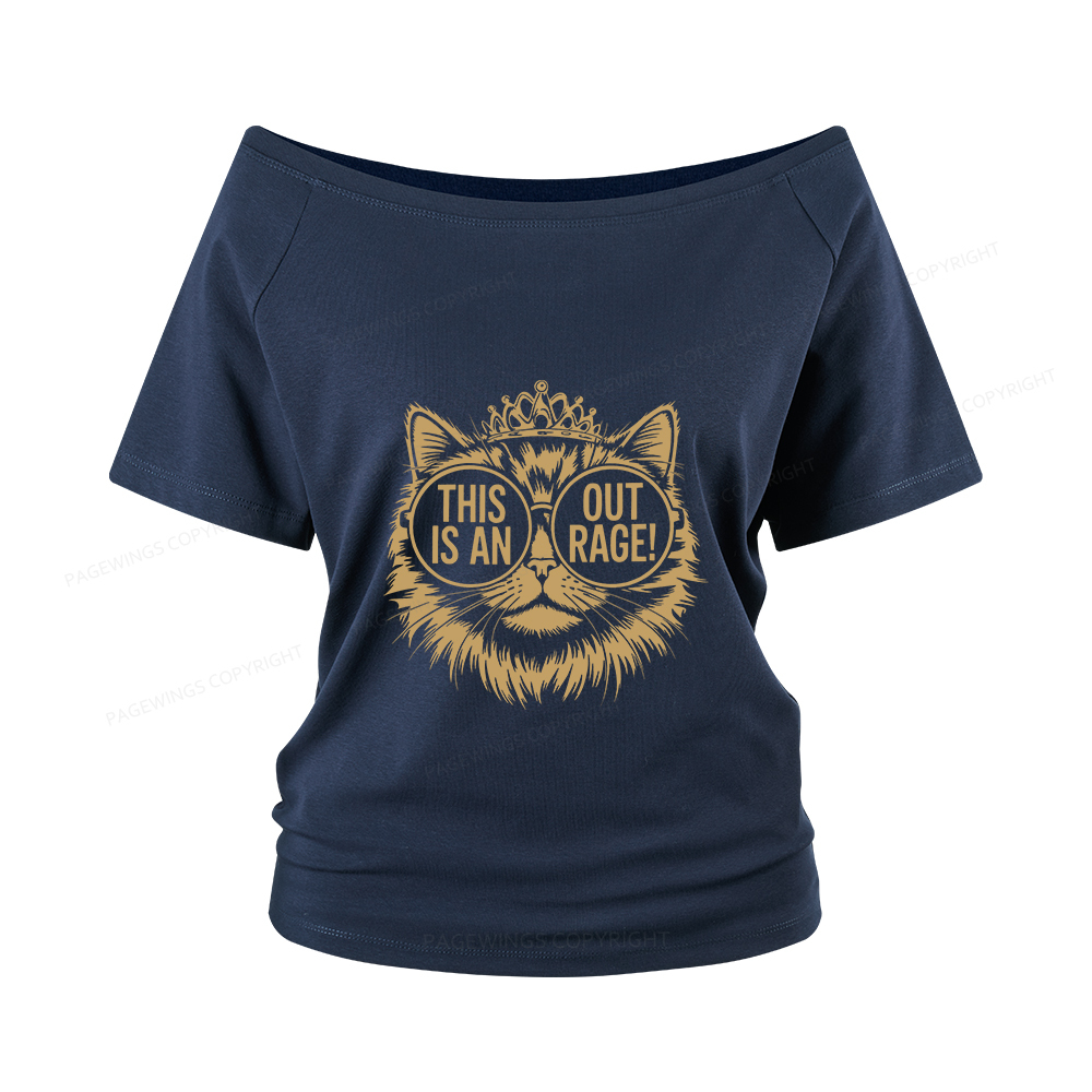Pagewings This Is An Outrage Women Off Shoulder T-shirts