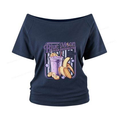Pagewings Blue Moon Over Brooklyn Women Off Shoulder T-shirts