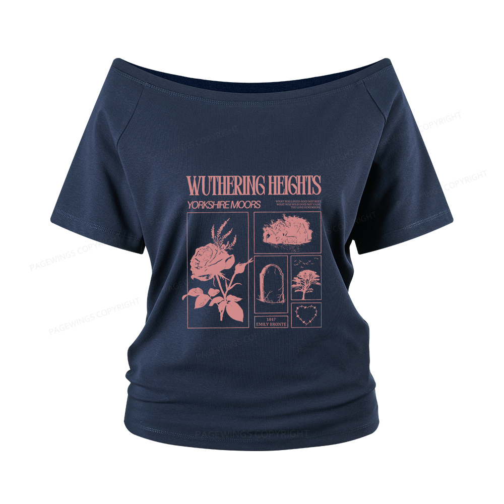 Pagewings Literary Quote Women Off Shoulder T-shirts