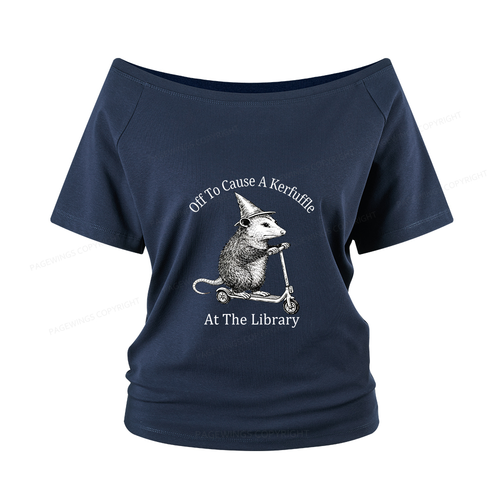Pagewings Off To Cause A Kerfuffle Women Off Shoulder T-shirts