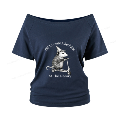 Pagewings Off To Cause A Kerfuffle Women Off Shoulder T-shirts