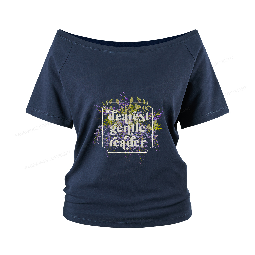Pagewings Dearest Gentle Reader Women Off Shoulder T-shirts
