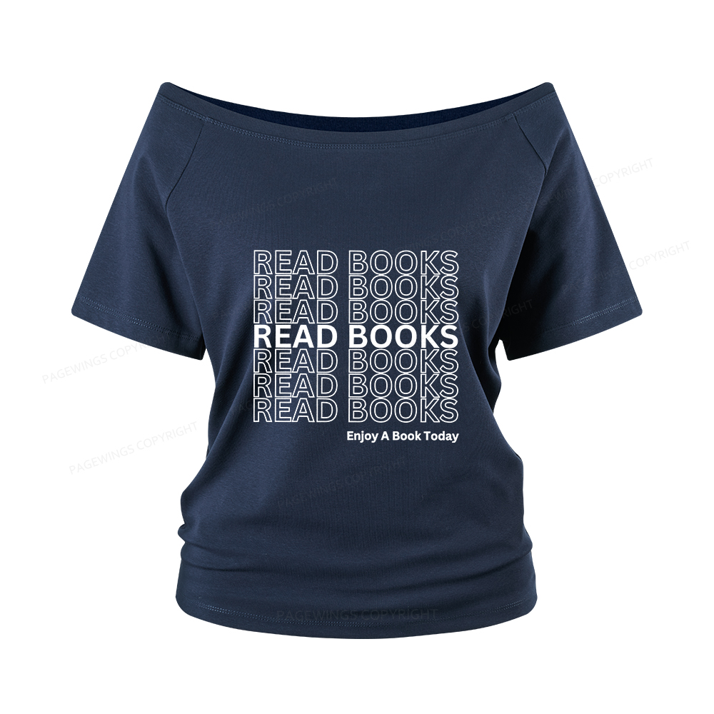 Pagewings Read Books Librarian Women Off Shoulder T-shirts