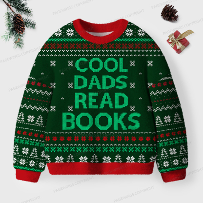Pagewings Cool Dads Read Books Unisex Ugly Sweatshirt