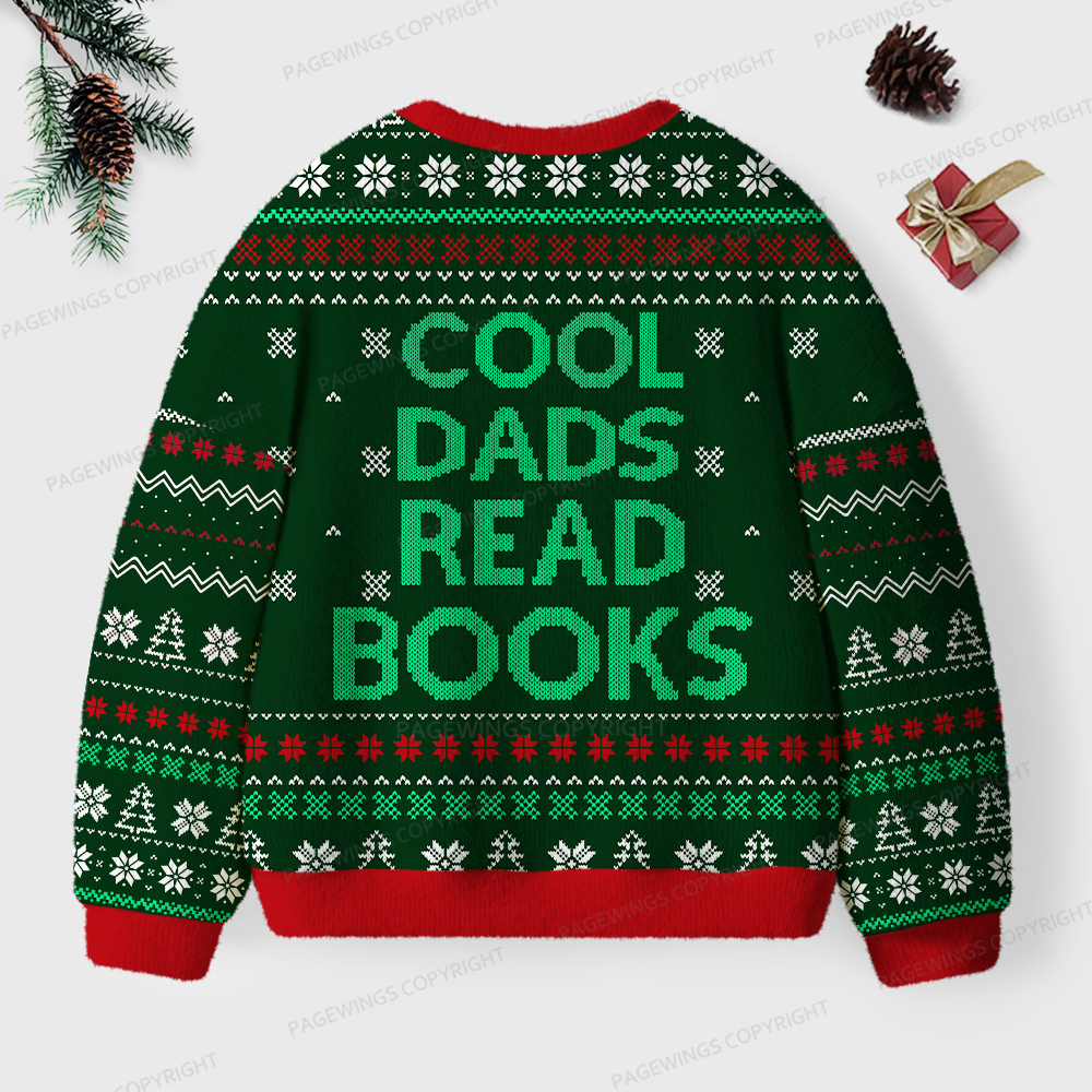 Pagewings Cool Dads Read Books Unisex Ugly Sweatshirt