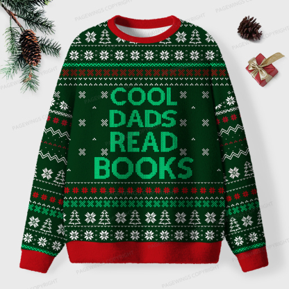 Pagewings Cool Dads Read Books Unisex Ugly Sweatshirt