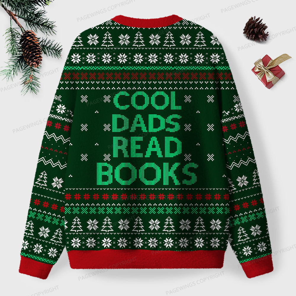 Pagewings Cool Dads Read Books Unisex Ugly Sweatshirt