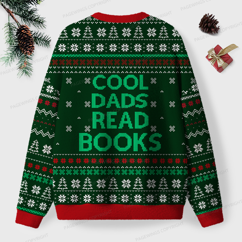 Pagewings Cool Dads Read Books Unisex Ugly Sweatshirt