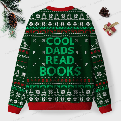 Pagewings Cool Dads Read Books Unisex Ugly Sweatshirt