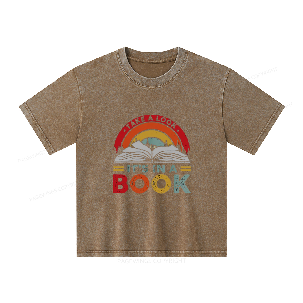 Pagewings  Take A Look It's In A Book Unisex Kids Washed T-shirt