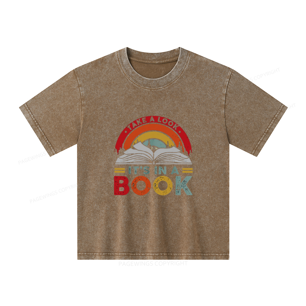 Pagewings  Take A Look It's In A Book Unisex Kids Washed T-shirt