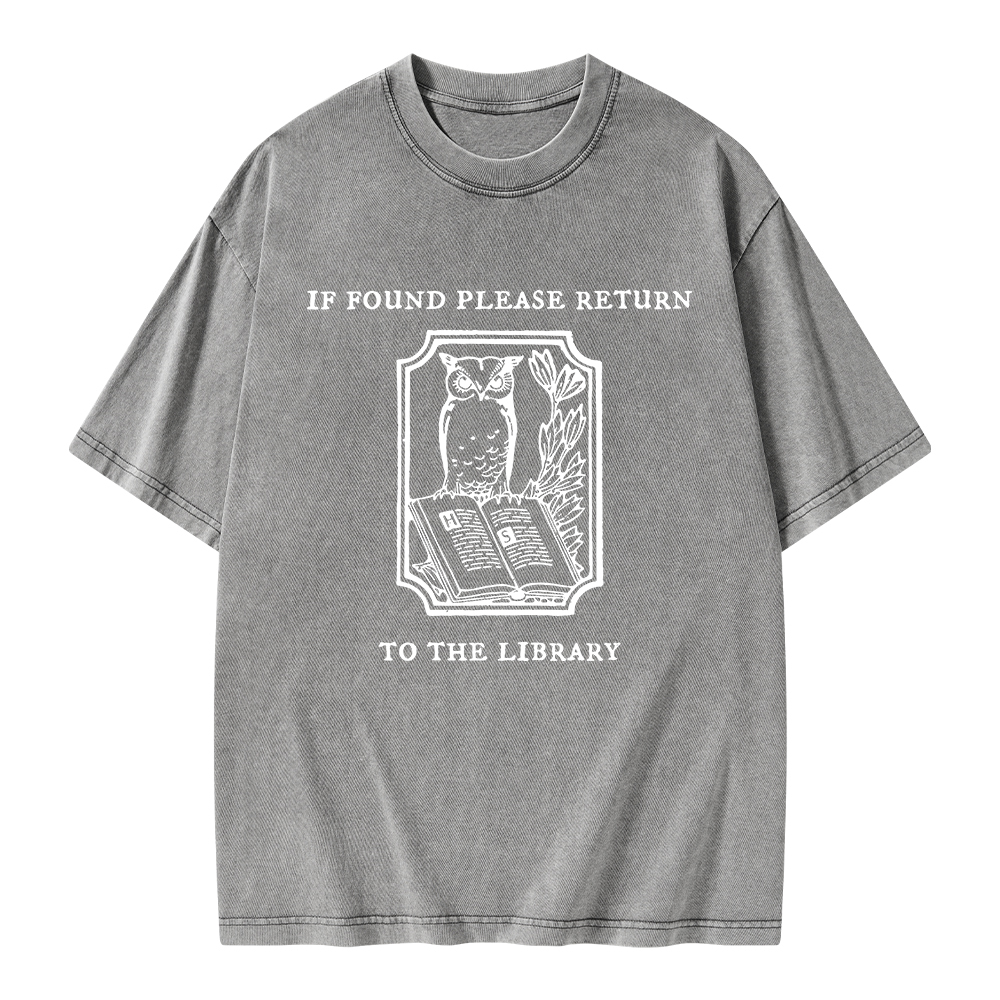 Pagewings Librarian Gift Owl Book Shirt Unisex Washed T-shirt