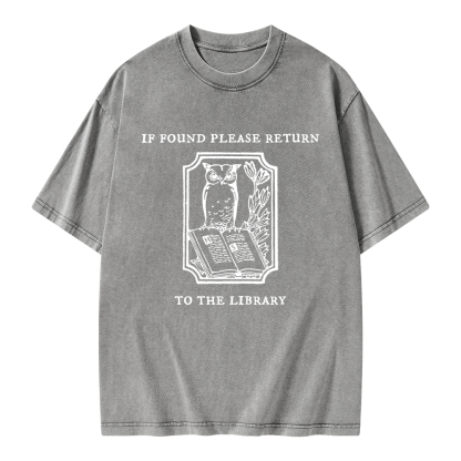 Pagewings Librarian Gift Owl Book Shirt Unisex Washed T-shirt