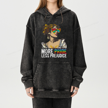 Pagewings More Pride Less Prejudice Unisex Washed Hoodie