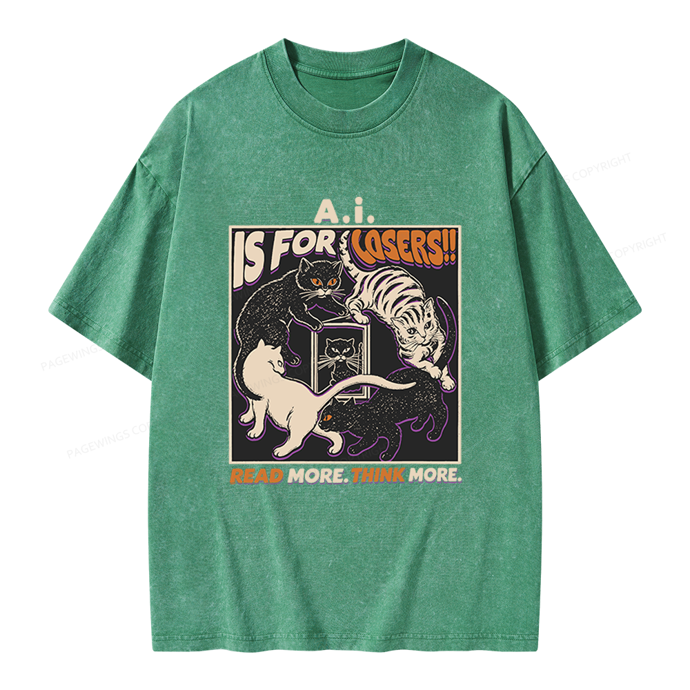 Pagewings Read More Think More Unisex Washed T-shirt