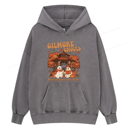 Pagewings Gilmore Ghouls Unisex Washed Hoodie