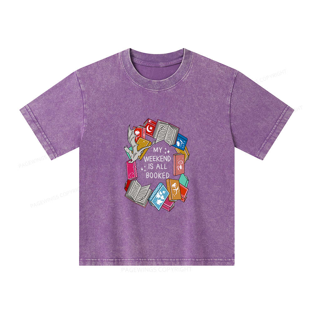 Pagewings My Weekend Is All Booked  Unisex Kids Washed T-shirt