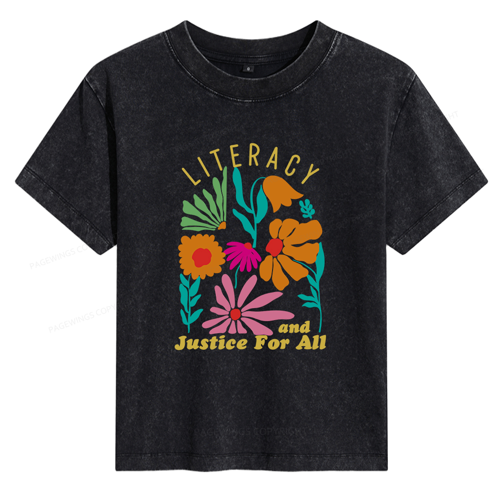 Pagewings Literacy And Justice Women's Washed T-shirt