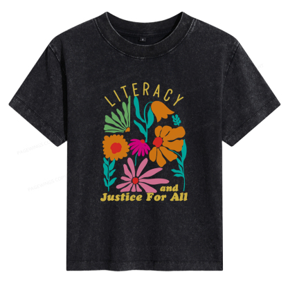 Pagewings Literacy And Justice Women's Washed T-shirt