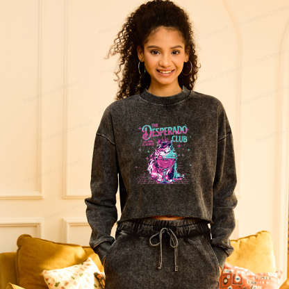 Pagewings Sci Fi Fant Washed Crop Sweatshirt