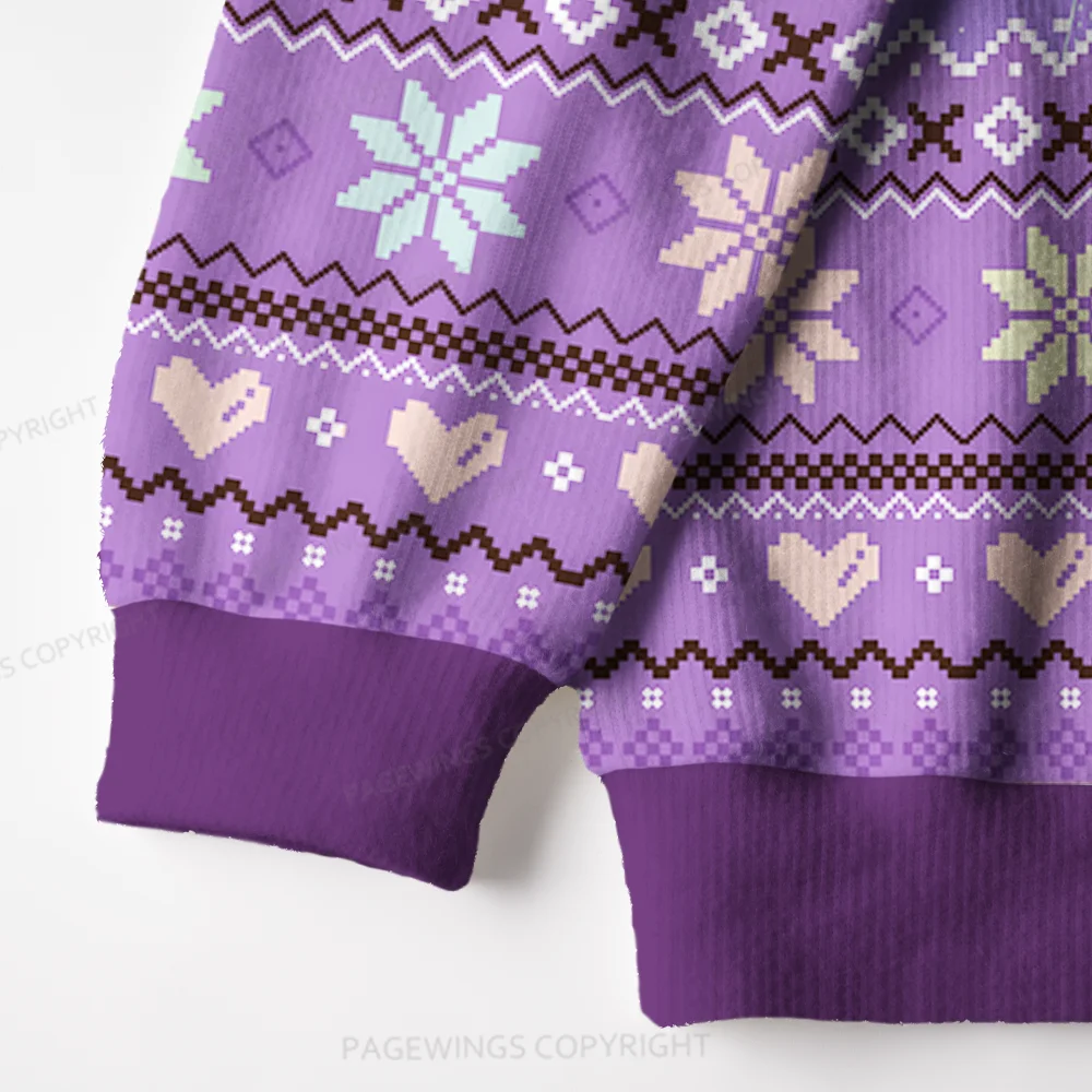 Pagewings Cute But Bookishly Feral Unisex Ugly Knit Sweatshirt