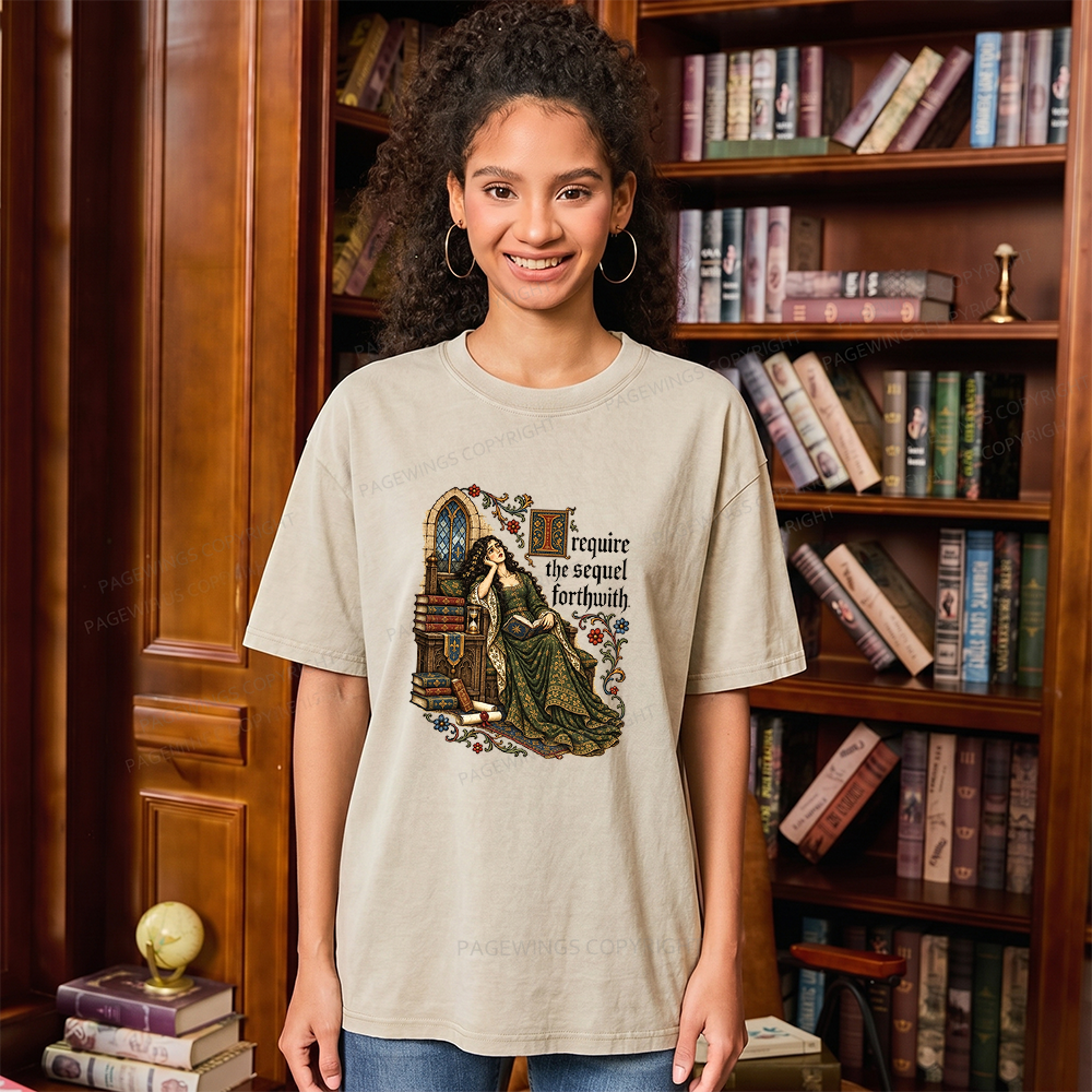 Pagewings Medieval Reading Unisex Washed T-shirt