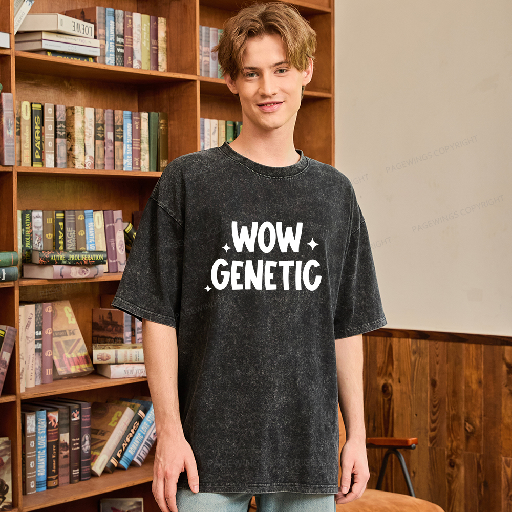 Pagewings Wow Genetic Unisex Washed T-shirt