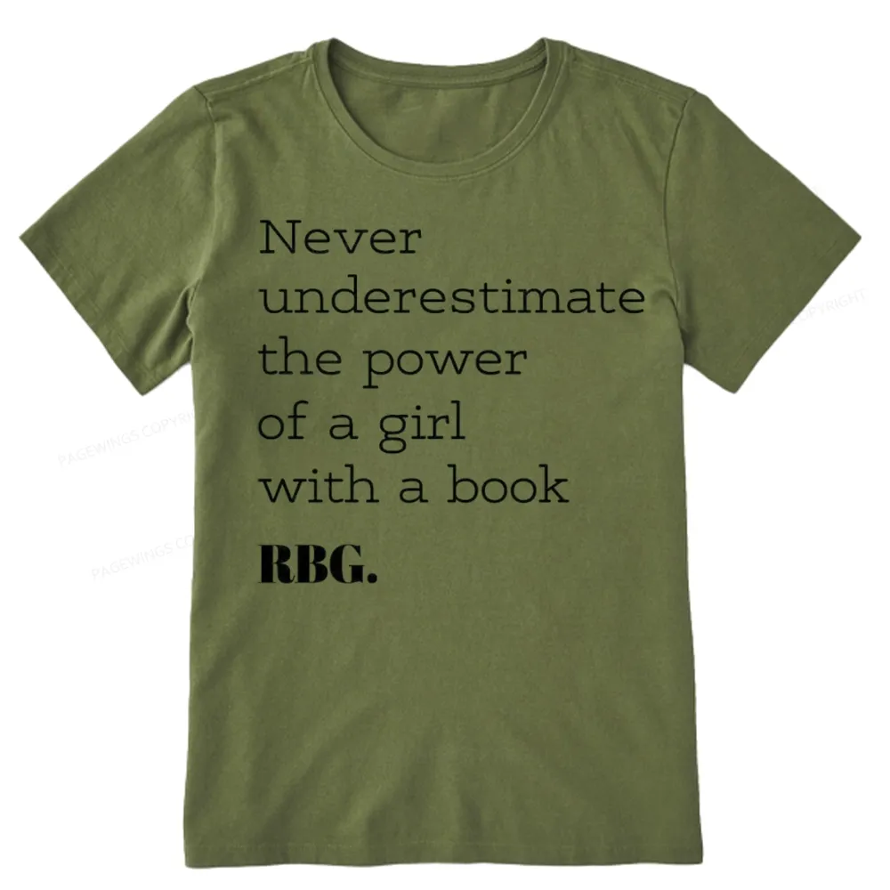 Pagewings Never Underestimate The Power Of a Girl With a Book Unisex Classic T-shirt