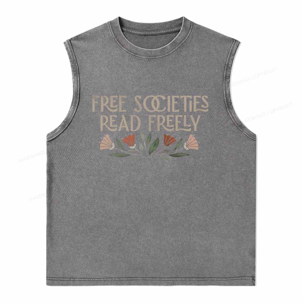Pagewings Read Freely Unisex Washed Tank Top