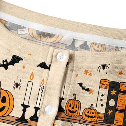 Pagewings Halloween Bookish Crew Neck Cardigan Sweaters
