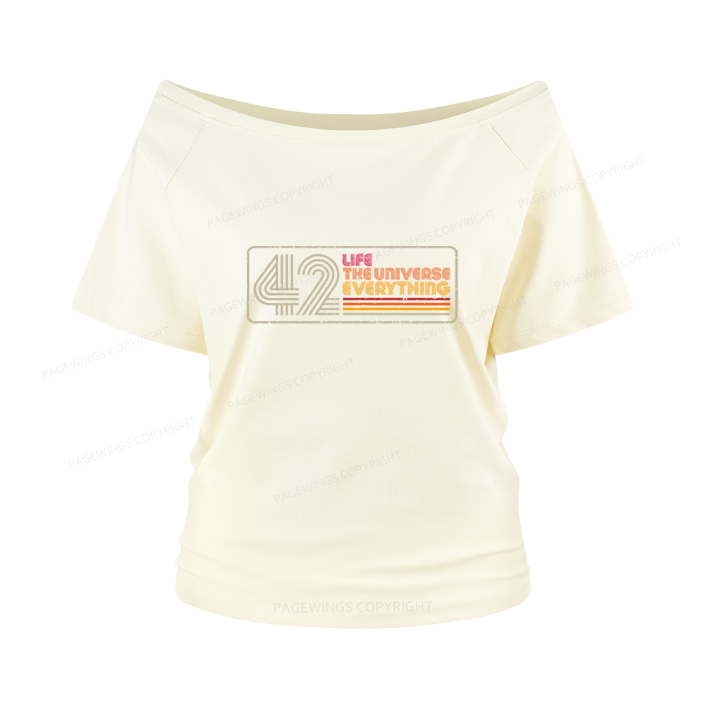 Pagewings Life The Universe Everything Women Off Shoulder T-shirts