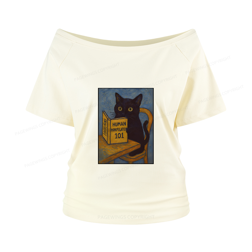 Pagewings Funny Cat Women Off Shoulder T-shirts