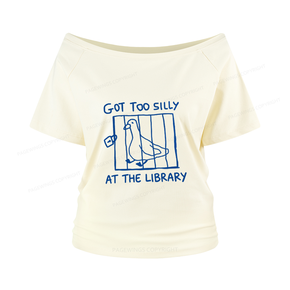 Pagewings Got Too Silly At The Library Women Off Shoulder T-shirts