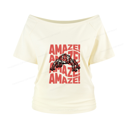 Pagewings Amaze Space Women Off Shoulder T-shirts