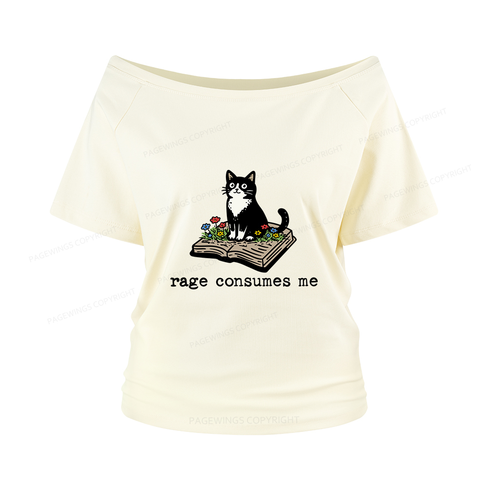 Pagewings Rage Consumes Me Women Off Shoulder T-shirts