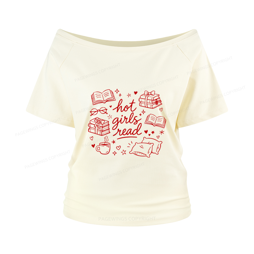 Pagewings Hot Girls Read Women Off Shoulder T-shirts