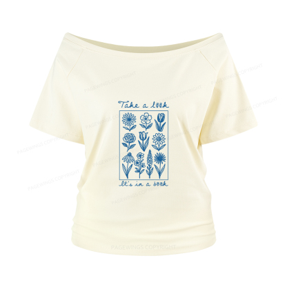 Pagewings Take A Look It’s In A Book Women Off Shoulder T-shirts